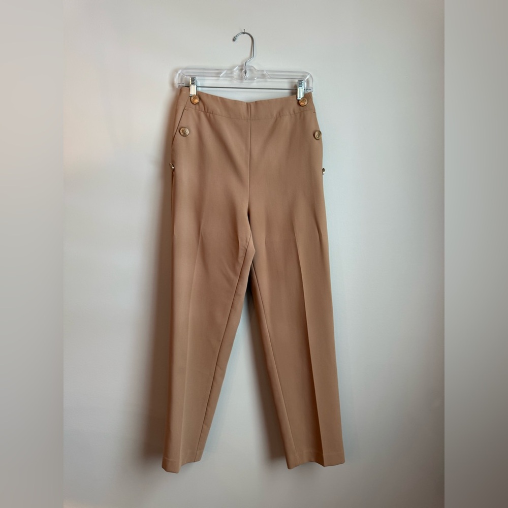 Stylish Zara Tan High-Waisted Pants